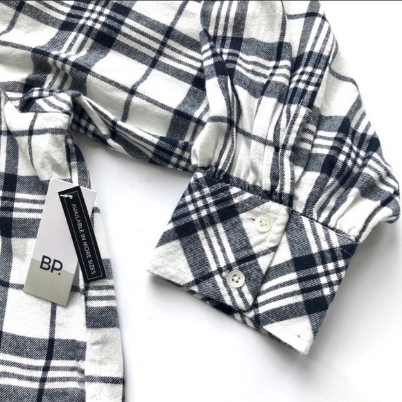 NWT ๐ BP. Puff Sleeve Flannel Button Up Shirt - Picture 6 of 8